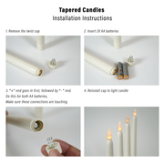 11" Ivory Taper Flameless LED Faux Wax Candle Lights 12 Pack - West Ivory LED Lighting 