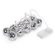 10 LED String Light Mirror Disco Balls Mixed Multi-Colors 5.5 feet Battery Powered - West Ivory LED Lighting 