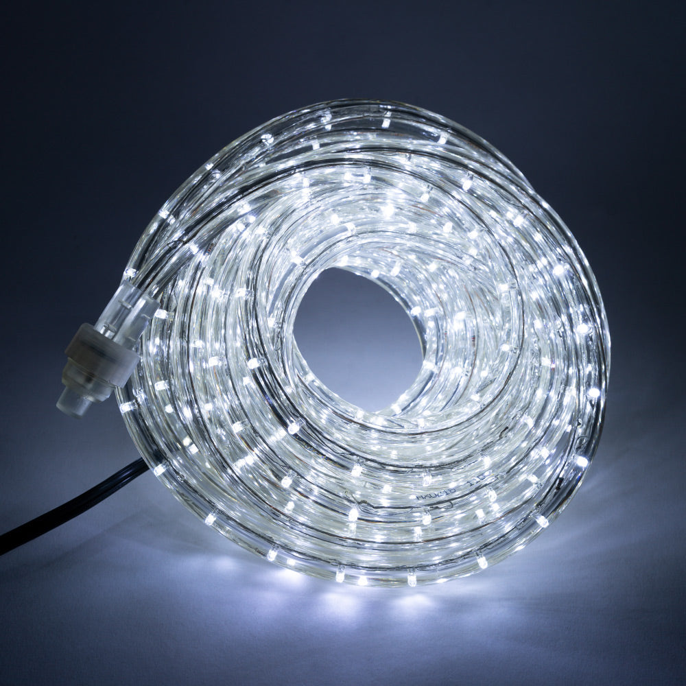 Cool White 1/2" LED Rope Lights with 8 Lighting Modes Controller, IP65, Linkable - West Ivory LED Lighting 