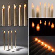 11" Ivory Taper Flameless LED Faux Wax Candle Lights 12 Pack - West Ivory LED Lighting 