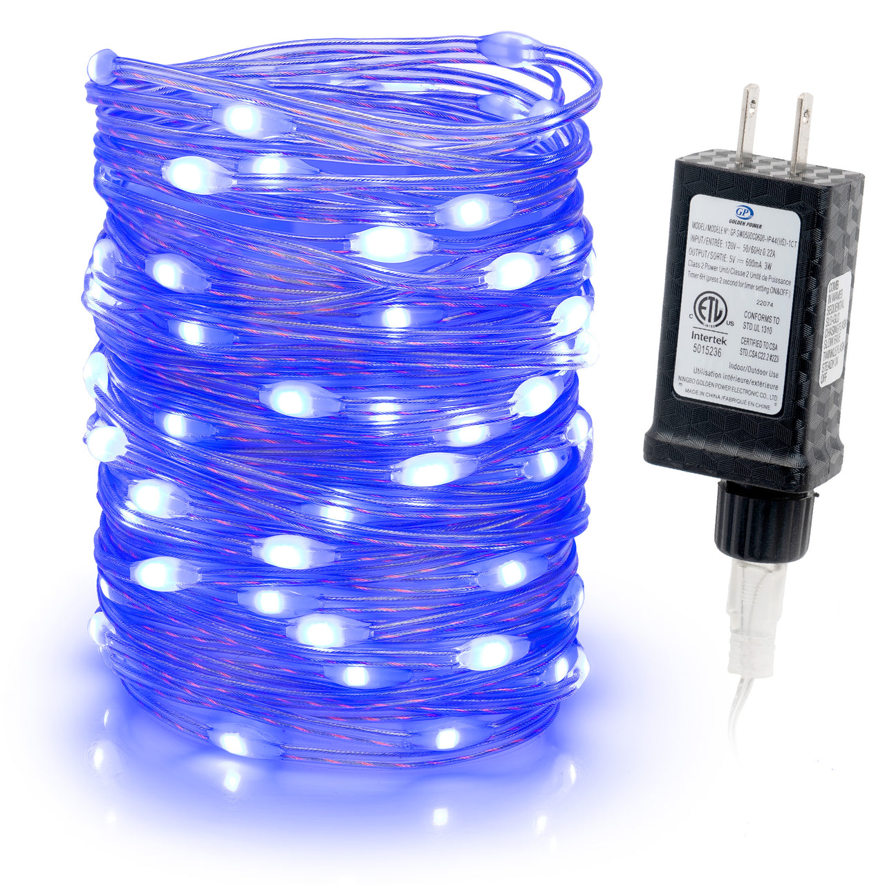 BLUE Flexi Ribbon LED String Lights 33ft 100 LEDs 8 Modes w/6H Timer Waterproof - West Ivory LED Lighting 