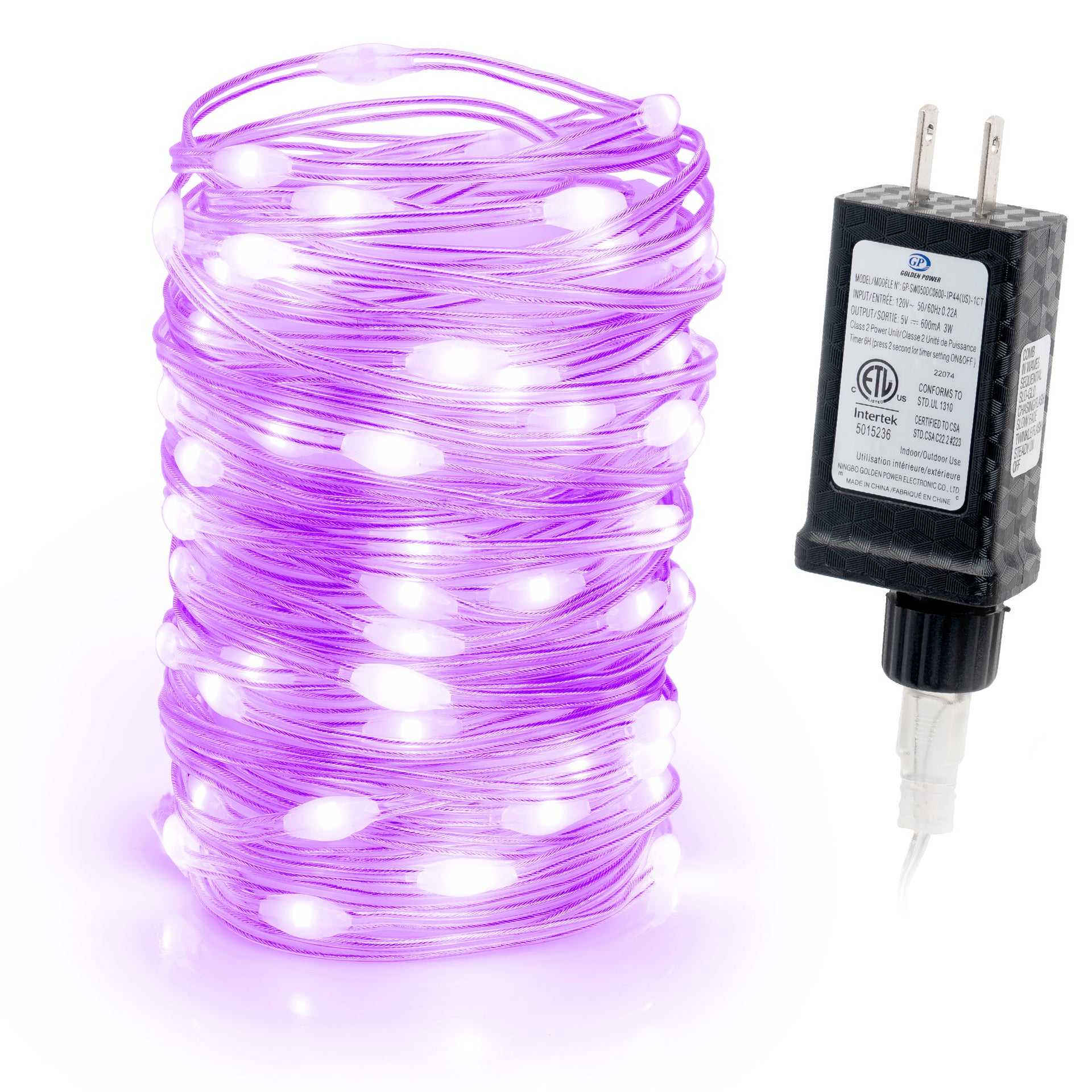 PURPLE Flexi Ribbon LED String Lights 33ft 100 LEDs 8 Modes w/6H Timer Waterproof - West Ivory LED Lighting 