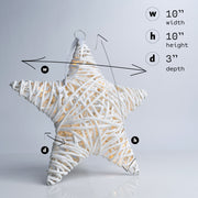 10 LED White String Paper Wrapped Star w/Metal Frame Battery Powered Warm White - West Ivory LED Lighting 