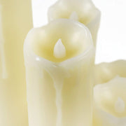 Set of 6 - LED Ivory Battery Operated Flameless Light Flickering Candle with Timer - West Ivory LED Lighting 