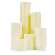 Set of 6 - LED Ivory Battery Operated Flameless Light Flickering Candle with Timer - West Ivory LED Lighting 