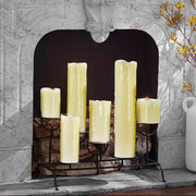 Set of 6 - LED Ivory Battery Operated Flameless Light Flickering Candle with Timer - West Ivory LED Lighting 