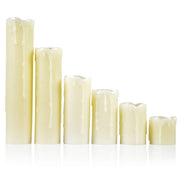 Set of 6 - LED Ivory Battery Operated Flameless Light Flickering Candle with Timer - West Ivory LED Lighting 