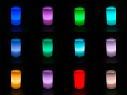 Set of 3 - LED Ivory Flickering Flameless Candles Multicolor Changing with Remote Control Weatherproof - West Ivory LED Lighting 