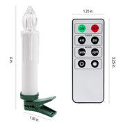 10 Pack 3.5" Battery Operated Flameless Flickering Taper Candles with Timer Remote Control & Clip - West Ivory LED Lighting 