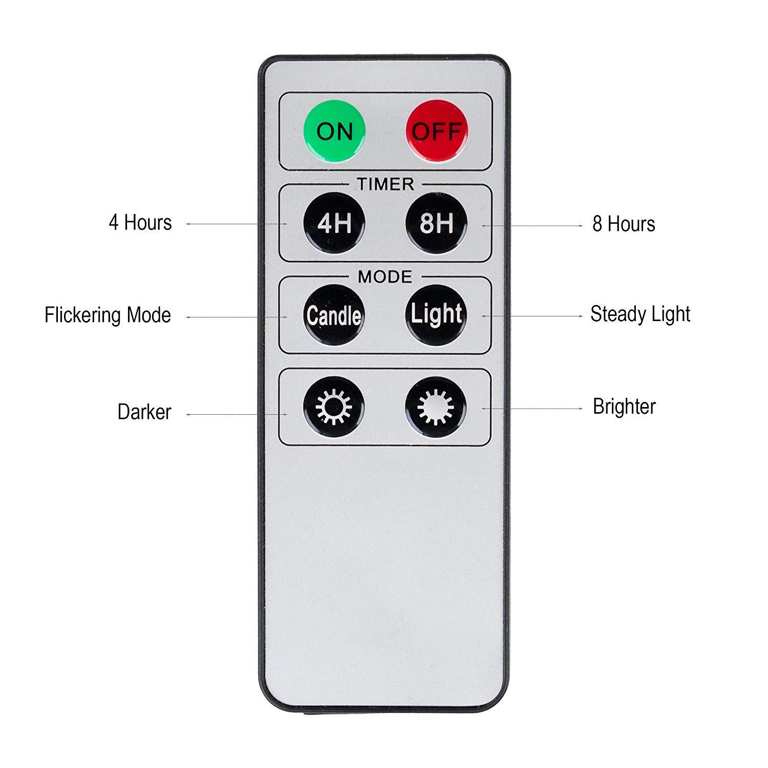 10 Pack 3.5" Battery Operated Flameless Flickering Taper Candles with Timer Remote Control & Clip - West Ivory LED Lighting 