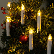 10 Pack 3.5" Battery Operated Flameless Flickering Taper Candles with Timer Remote Control & Clip - West Ivory LED Lighting 