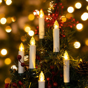 10 Pack 3.5" Battery Operated Flameless Flickering Taper Candles with Timer Remote Control & Clip - West Ivory LED Lighting 